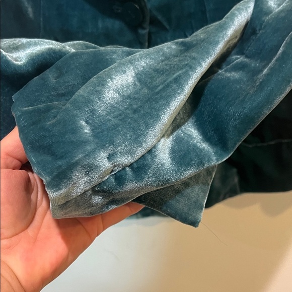Daisy Fuentes Teal Velvet Women's Blazer Size 12 - Picture 4 of 6